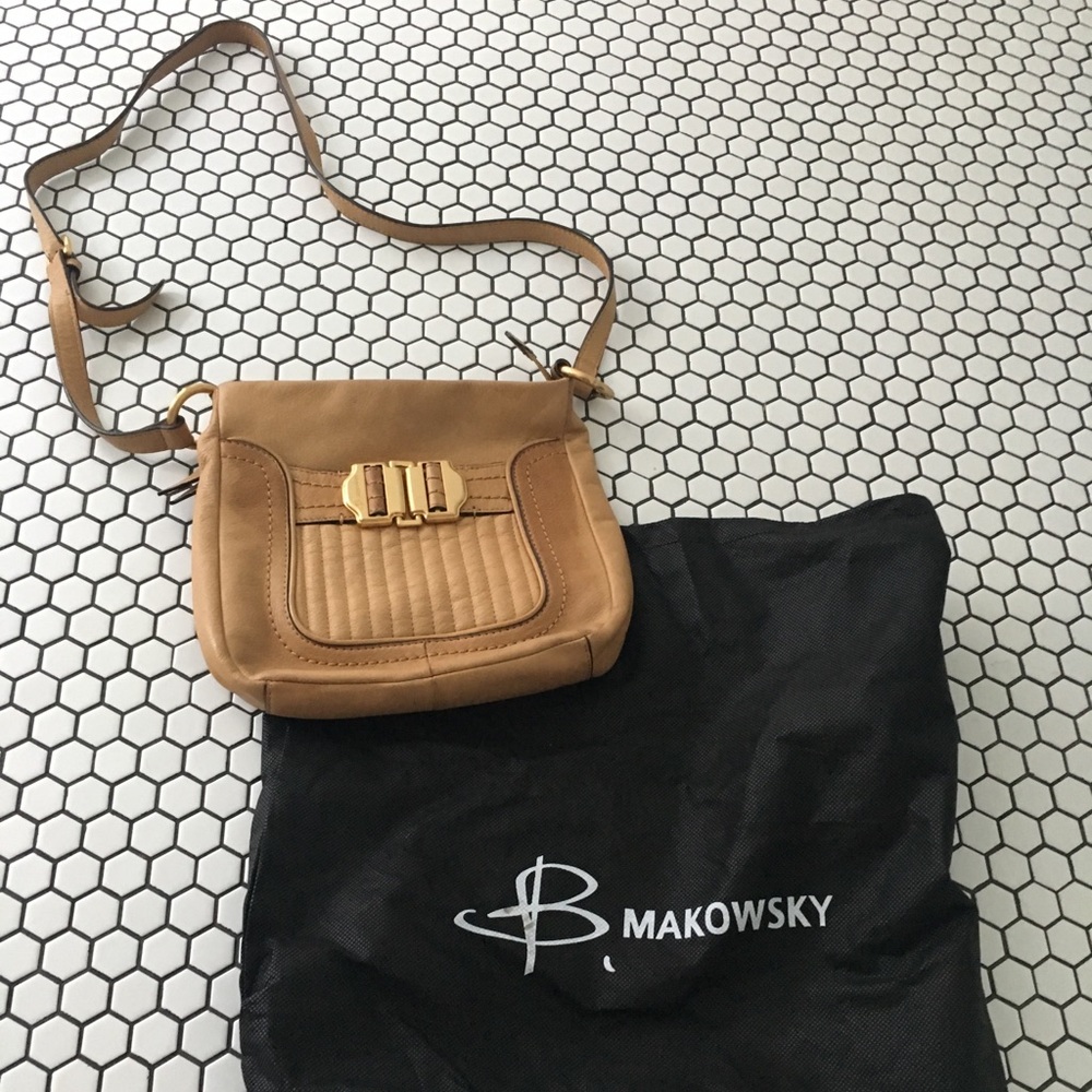 B Makowsky leather crossbody bag